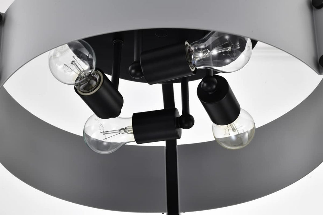 Semi Flush Mount Nuvo 60-7851 Altos 4 Light Semi Flush - 18 Inches - Gray and Matte Black Finish Nuvo