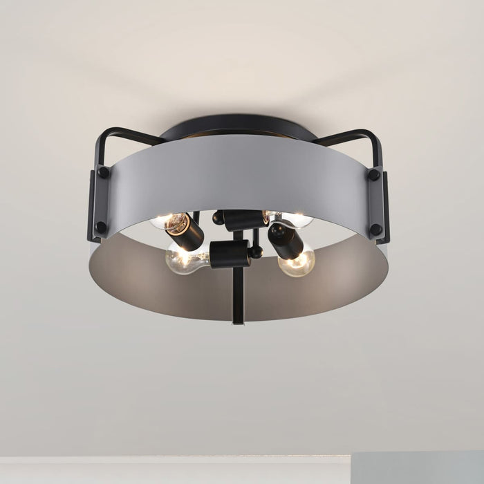 Semi Flush Mount Nuvo 60-7851 Altos 4 Light Semi Flush - 18 Inches - Gray and Matte Black Finish Nuvo