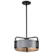 Pendant Nuvo 60-7852 Altos 3 Light Small Pendant - Gray and Matte Black Finish Nuvo