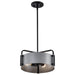 Pendant Nuvo 60-7852 Altos 3 Light Small Pendant - Gray and Matte Black Finish Nuvo