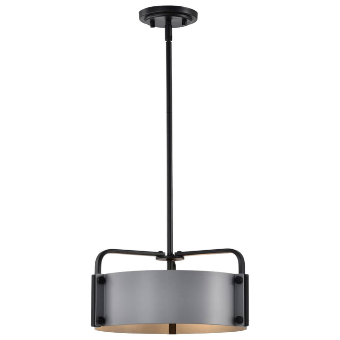 Pendant Nuvo 60-7852 Altos 3 Light Small Pendant - Gray and Matte Black Finish Nuvo