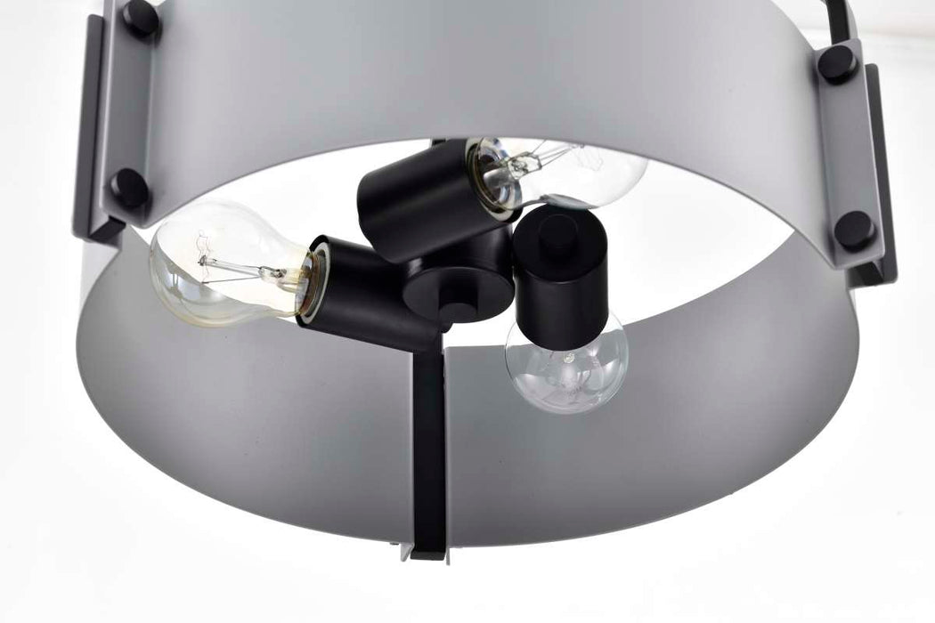 Pendant Nuvo 60-7852 Altos 3 Light Small Pendant - Gray and Matte Black Finish Nuvo