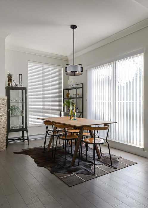 Pendant Nuvo 60-7852 Altos 3 Light Small Pendant - Gray and Matte Black Finish Nuvo