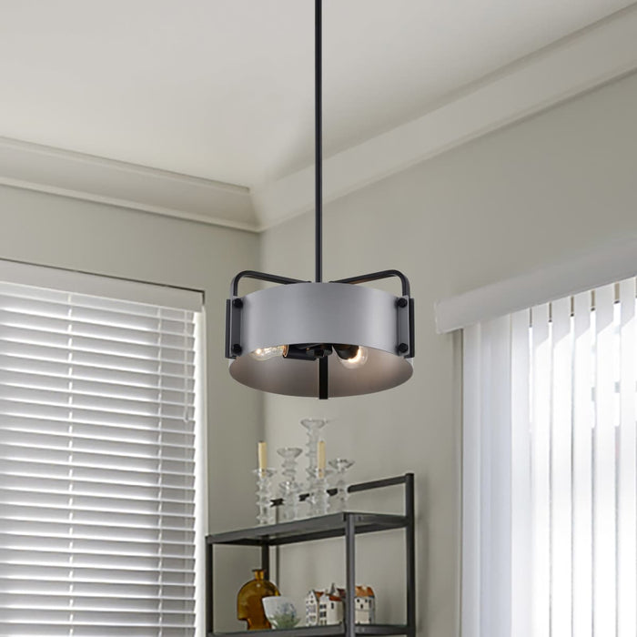 Pendant Nuvo 60-7852 Altos 3 Light Small Pendant - Gray and Matte Black Finish Nuvo