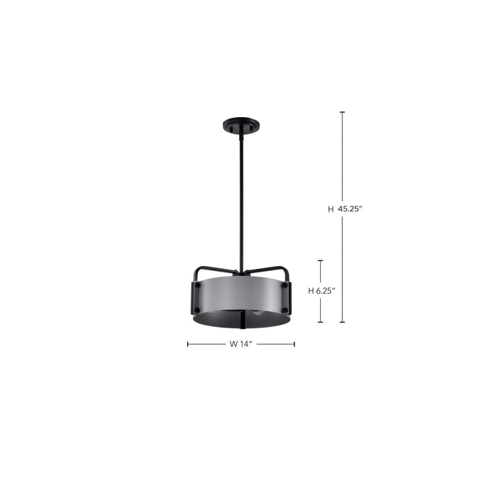 Pendant Nuvo 60-7852 Altos 3 Light Small Pendant - Gray and Matte Black Finish Nuvo