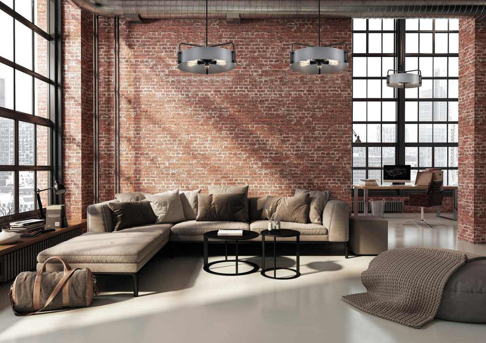Pendant Nuvo 60-7853 Altos 4 Light Medium Pendant - Gray and Matte Black Finish Nuvo