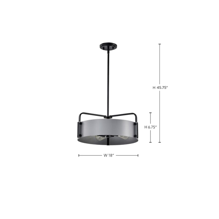 Pendant Nuvo 60-7853 Altos 4 Light Medium Pendant - Gray and Matte Black Finish Nuvo
