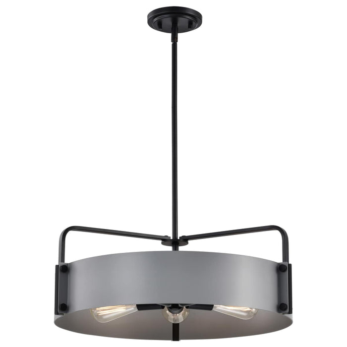 Pendant Nuvo 60-7854 Altos 5 Light Large Pendant - Gray and Matte Black Finish Nuvo