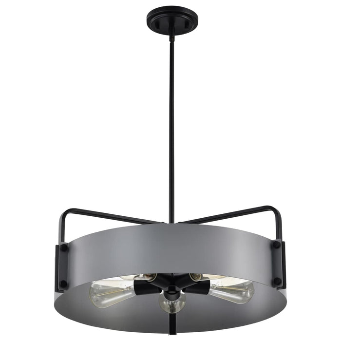 Pendant Nuvo 60-7854 Altos 5 Light Large Pendant - Gray and Matte Black Finish Nuvo