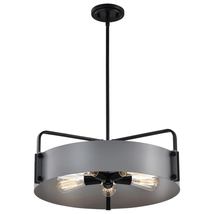 Pendant Nuvo 60-7854 Altos 5 Light Large Pendant - Gray and Matte Black Finish Nuvo