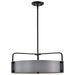 Pendant Nuvo 60-7854 Altos 5 Light Large Pendant - Gray and Matte Black Finish Nuvo