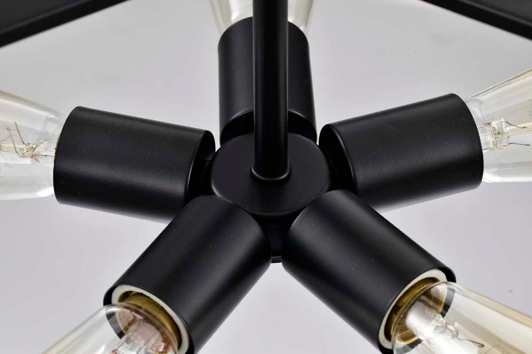 Pendant Nuvo 60-7854 Altos 5 Light Large Pendant - Gray and Matte Black Finish Nuvo