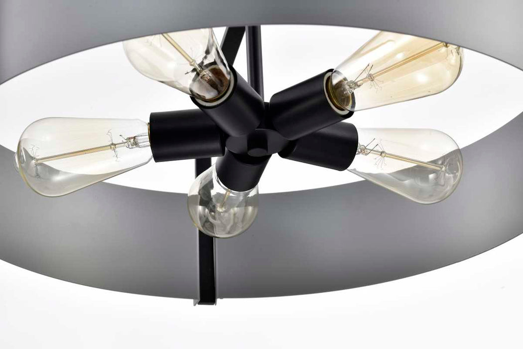 Pendant Nuvo 60-7854 Altos 5 Light Large Pendant - Gray and Matte Black Finish Nuvo