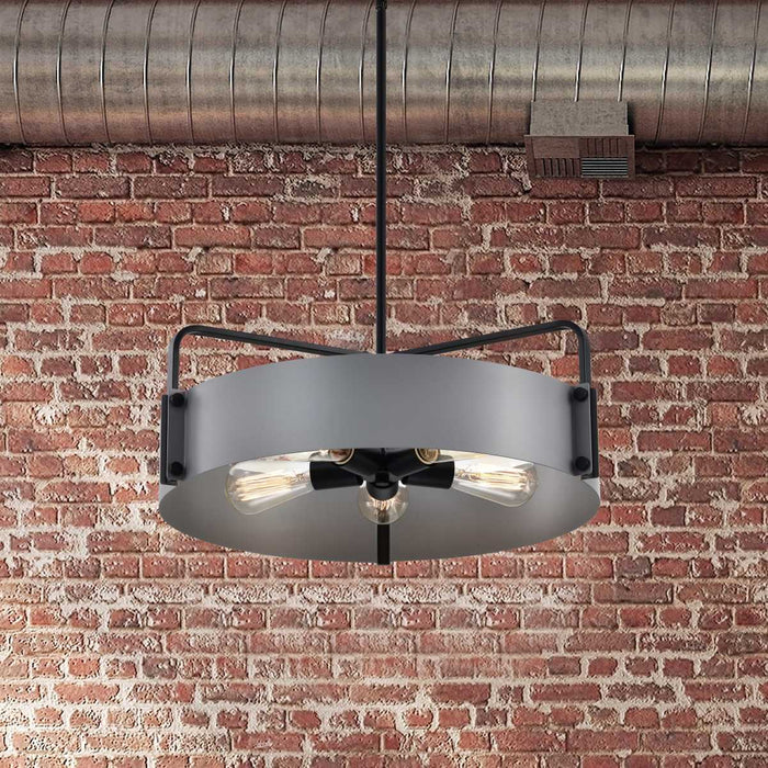 Pendant Nuvo 60-7854 Altos 5 Light Large Pendant - Gray and Matte Black Finish Nuvo