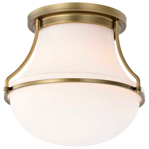 Flush Mount Nuvo 60-7860 Valdora 1 Light Flush Mount - 10 Inches - Natural Brass Finish - White Opal Glass Nuvo