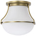 Flush Mount Nuvo 60-7860 Valdora 1 Light Flush Mount - 10 Inches - Natural Brass Finish - White Opal Glass Nuvo
