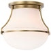 Flush Mount Nuvo 60-7860 Valdora 1 Light Flush Mount - 10 Inches - Natural Brass Finish - White Opal Glass Nuvo