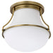 Flush Mount Nuvo 60-7860 Valdora 1 Light Flush Mount - 10 Inches - Natural Brass Finish - White Opal Glass Nuvo