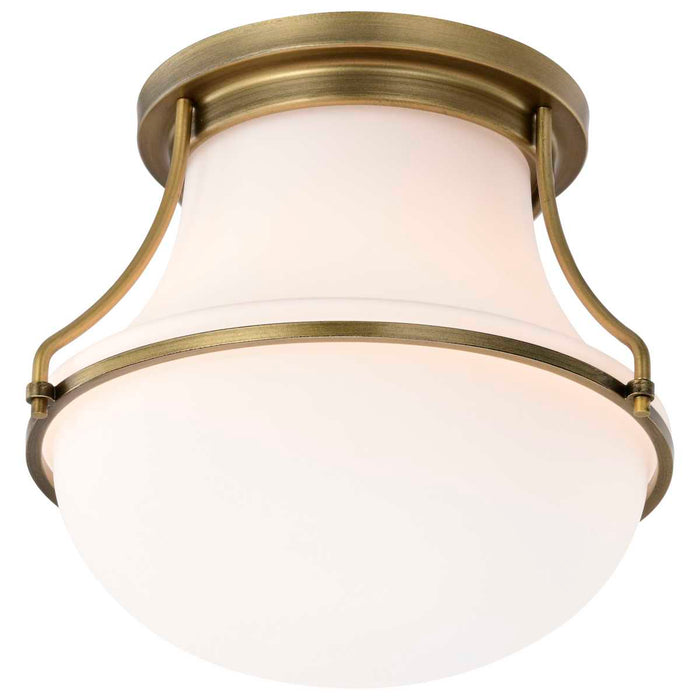 Flush Mount Nuvo 60-7860 Valdora 1 Light Flush Mount - 10 Inches - Natural Brass Finish - White Opal Glass Nuvo