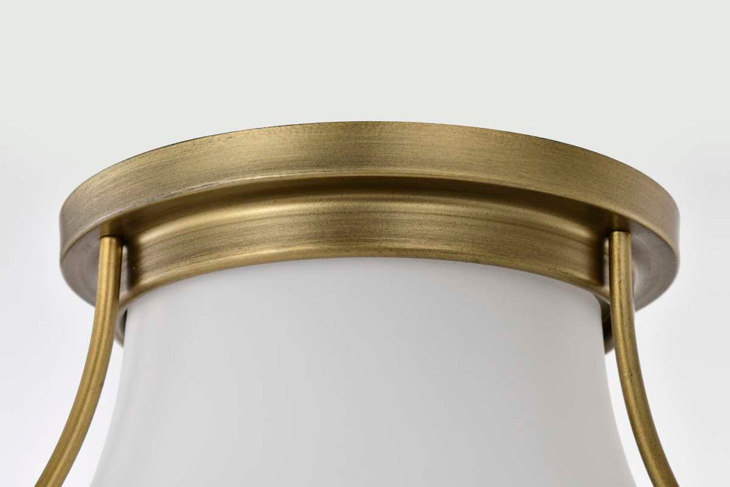 Flush Mount Nuvo 60-7860 Valdora 1 Light Flush Mount - 10 Inches - Natural Brass Finish - White Opal Glass Nuvo