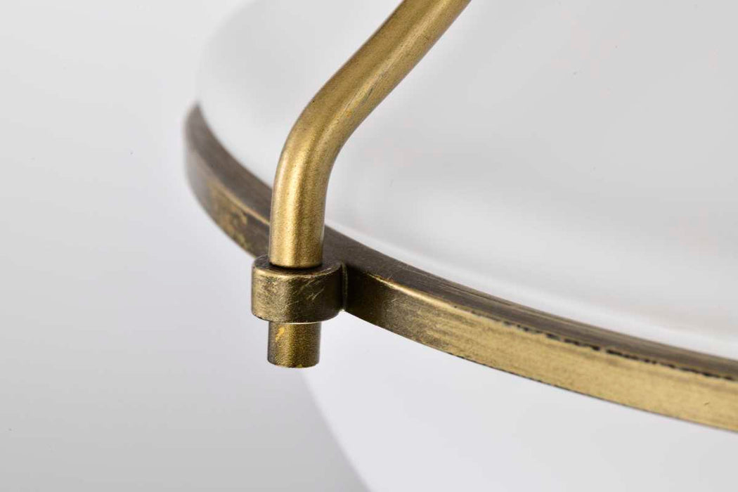 Flush Mount Nuvo 60-7860 Valdora 1 Light Flush Mount - 10 Inches - Natural Brass Finish - White Opal Glass Nuvo