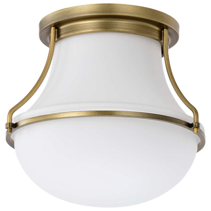 Flush Mount Nuvo 60-7860 Valdora 1 Light Flush Mount - 10 Inches - Natural Brass Finish - White Opal Glass Nuvo
