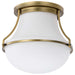 Flush Mount Nuvo 60-7860 Valdora 1 Light Flush Mount - 10 Inches - Natural Brass Finish - White Opal Glass Nuvo