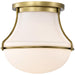 Flush Mount Nuvo 60-7861 Valdora 1 Light Flush Mount - 14 Inches - Natural Brass Finish - White Opal Glass Nuvo