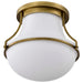 Flush Mount Nuvo 60-7861 Valdora 1 Light Flush Mount - 14 Inches - Natural Brass Finish - White Opal Glass Nuvo