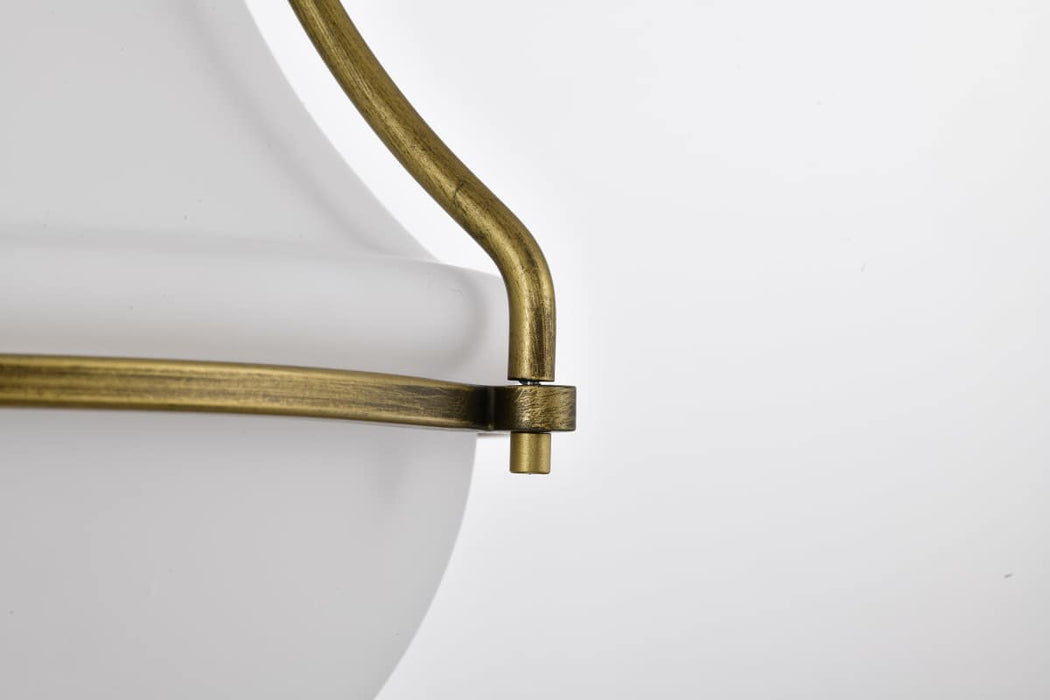 Flush Mount Nuvo 60-7861 Valdora 1 Light Flush Mount - 14 Inches - Natural Brass Finish - White Opal Glass Nuvo