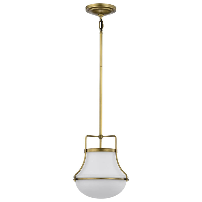 Pendant Nuvo 60-7862 Valdora 1 Light Pendant - 10 Inches - Natural Brass Finish - White Opal Glass Nuvo