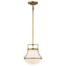 Pendant Nuvo 60-7862 Valdora 1 Light Pendant - 10 Inches - Natural Brass Finish - White Opal Glass Nuvo