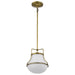 Pendant Nuvo 60-7862 Valdora 1 Light Pendant - 10 Inches - Natural Brass Finish - White Opal Glass Nuvo