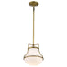 Pendant Nuvo 60-7862 Valdora 1 Light Pendant - 10 Inches - Natural Brass Finish - White Opal Glass Nuvo