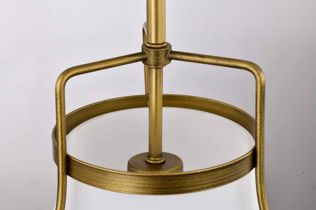 Pendant Nuvo 60-7862 Valdora 1 Light Pendant - 10 Inches - Natural Brass Finish - White Opal Glass Nuvo