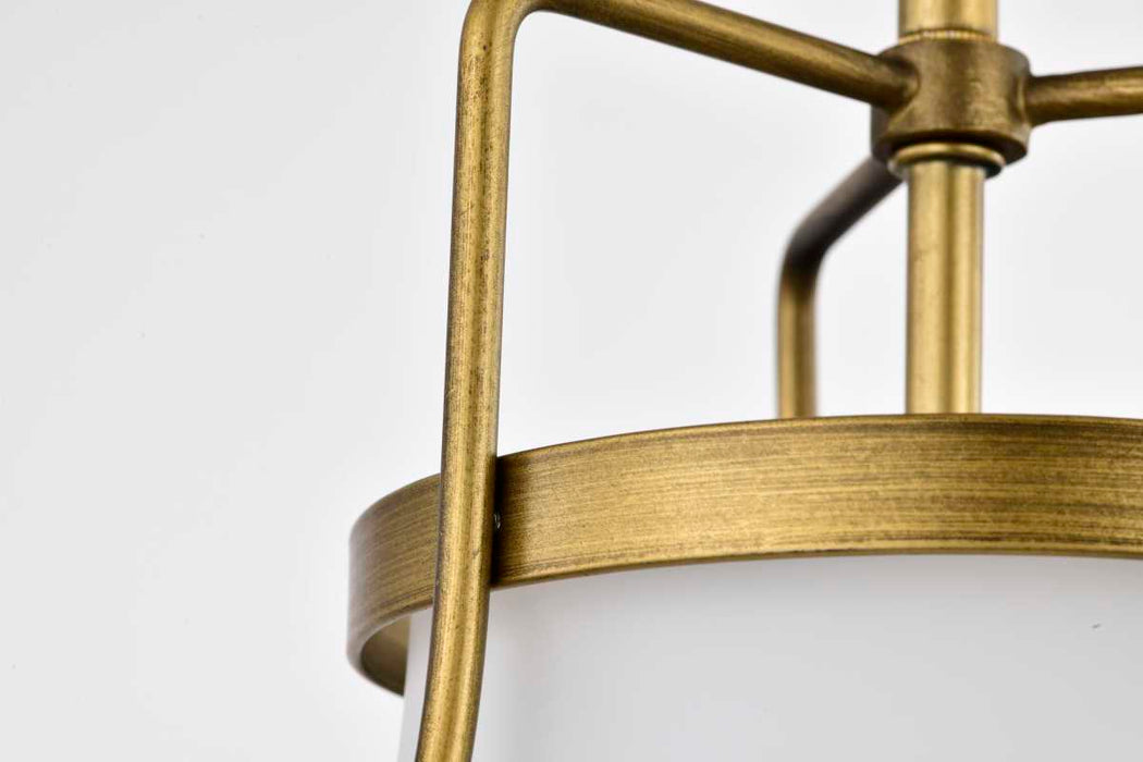 Pendant Nuvo 60-7862 Valdora 1 Light Pendant - 10 Inches - Natural Brass Finish - White Opal Glass Nuvo