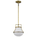 Pendant Nuvo 60-7862 Valdora 1 Light Pendant - 10 Inches - Natural Brass Finish - White Opal Glass Nuvo