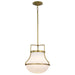 Pendant Nuvo 60-7863 Valdora 1 Light Pendant - 14 Inches - Natural Brass Finish - White Opal Glass Nuvo