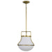 Pendant Nuvo 60-7863 Valdora 1 Light Pendant - 14 Inches - Natural Brass Finish - White Opal Glass Nuvo