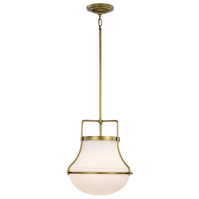 Pendant Nuvo 60-7863 Valdora 1 Light Pendant - 14 Inches - Natural Brass Finish - White Opal Glass Nuvo