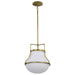 Pendant Nuvo 60-7863 Valdora 1 Light Pendant - 14 Inches - Natural Brass Finish - White Opal Glass Nuvo