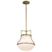 Pendant Nuvo 60-7863 Valdora 1 Light Pendant - 14 Inches - Natural Brass Finish - White Opal Glass Nuvo