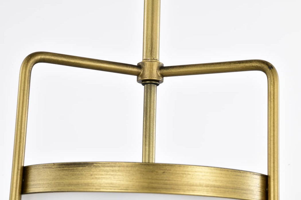 Pendant Nuvo 60-7863 Valdora 1 Light Pendant - 14 Inches - Natural Brass Finish - White Opal Glass Nuvo