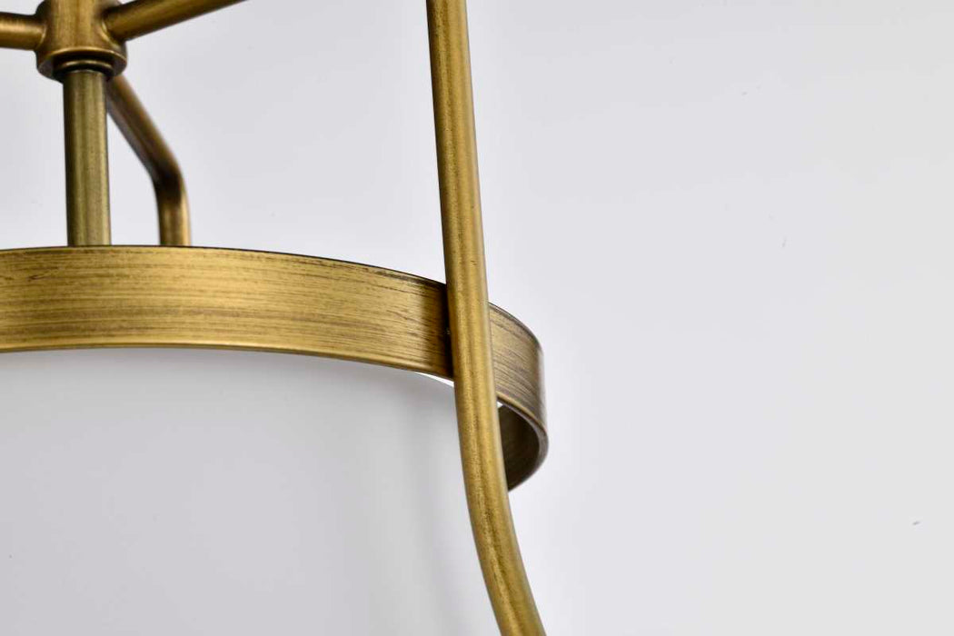 Pendant Nuvo 60-7863 Valdora 1 Light Pendant - 14 Inches - Natural Brass Finish - White Opal Glass Nuvo