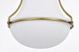 Pendant Nuvo 60-7863 Valdora 1 Light Pendant - 14 Inches - Natural Brass Finish - White Opal Glass Nuvo