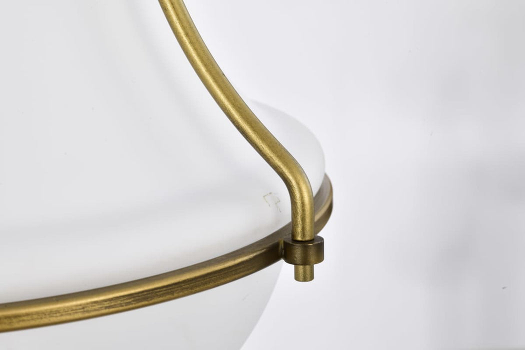 Pendant Nuvo 60-7863 Valdora 1 Light Pendant - 14 Inches - Natural Brass Finish - White Opal Glass Nuvo