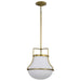 Pendant Nuvo 60-7863 Valdora 1 Light Pendant - 14 Inches - Natural Brass Finish - White Opal Glass Nuvo