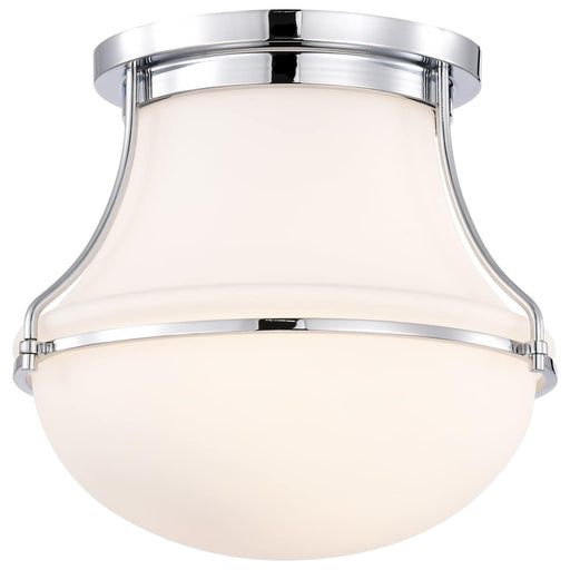 Flush Mount Nuvo 60-7870 Valdora 1 Light Flush Mount - 10 Inches - Polished Nickel - White Opal Glass - Polished Nickel Finish Nuvo