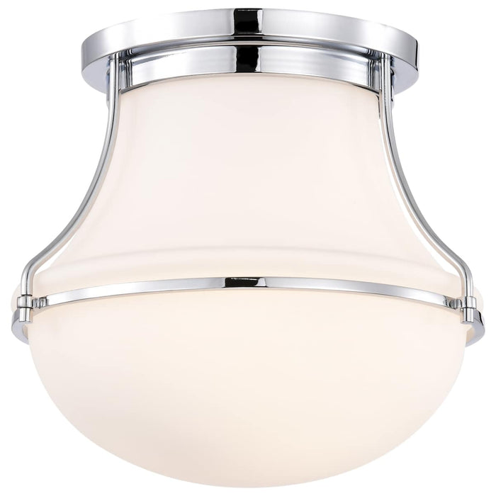 Flush Mount Nuvo 60-7870 Valdora 1 Light Flush Mount - 10 Inches - Polished Nickel - White Opal Glass - Polished Nickel Finish Nuvo