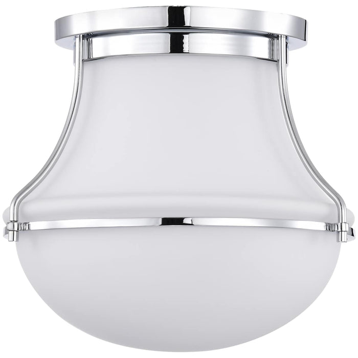 Flush Mount Nuvo 60-7870 Valdora 1 Light Flush Mount - 10 Inches - Polished Nickel - White Opal Glass - Polished Nickel Finish Nuvo